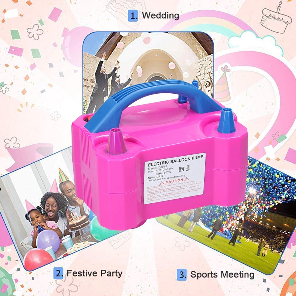 Electric Balloon Inflator Air Pump Blower Double Hole Inflatable Swimming Pool Air Bed Mattress Toys Float Boat Sofa